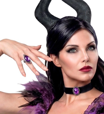 [WID7132T] Gothic Ring with Purple Stone