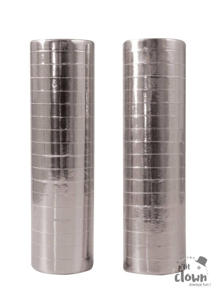Rouleaux de serpentins argent, lot de 2