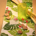 Chemin de table feuilles tropicales