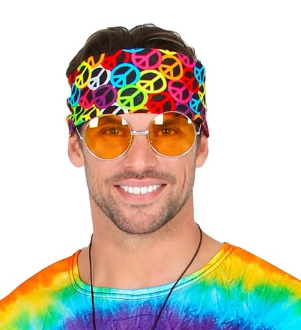 [WID34268] Mehrfarbiges Peace-&-Love-Bandana