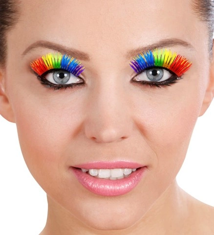 [WID2834A] Falsche Wimpern in Regenbogenfarben