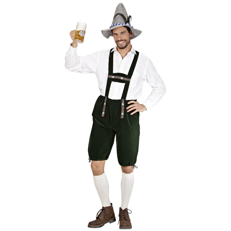 Déguisement homme Lederhosen Tyrolien vert T.XL