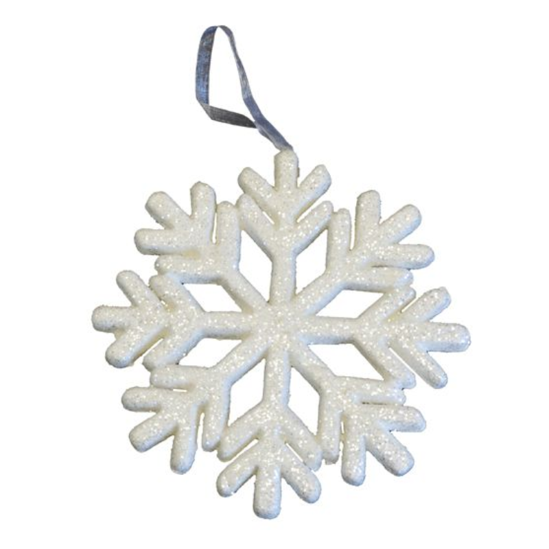 [APT23362] FLOCON DE NEIGE BLANC IRISE 25CM