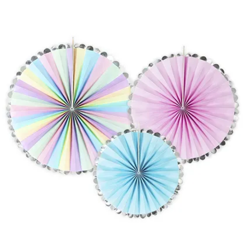 Rosaces décoratives multicolores, paquet de 3
