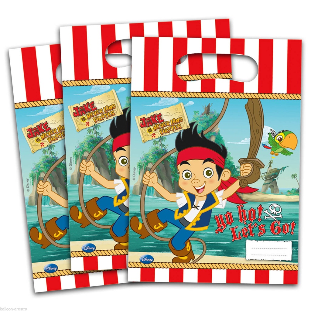 [FOL82612P] Jake and the Never Land Pirates Party Bags, pack of 6