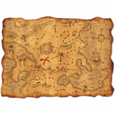Carte au trésor pirate - 29 x 45 cm