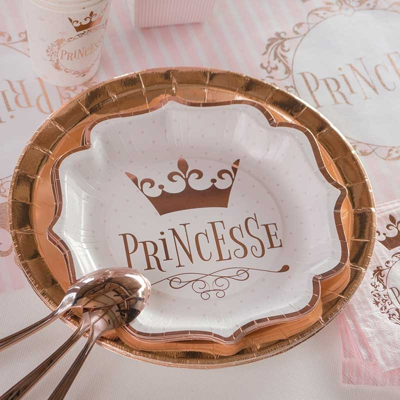 10 Assiettes Princesse rose gold