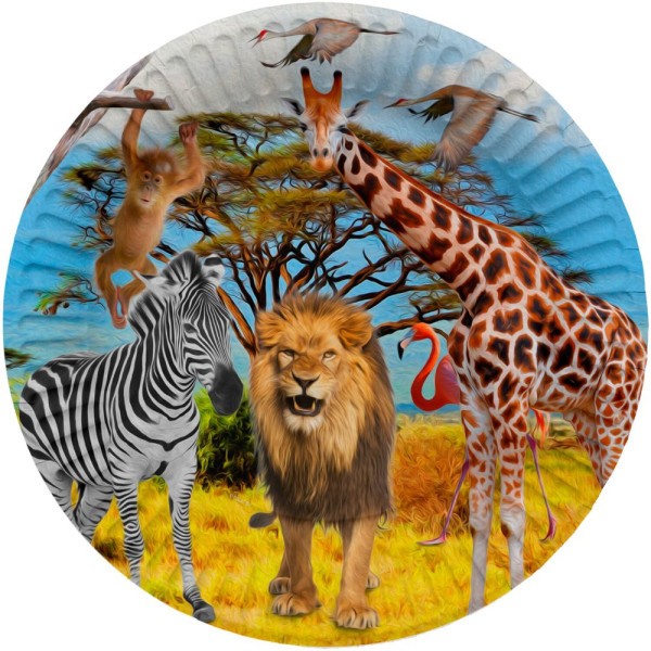 [FOL62000] Safari Party Plates 23cm, pack of 8