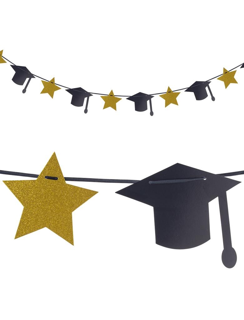 Guirlande "Graduation Party" or et noir