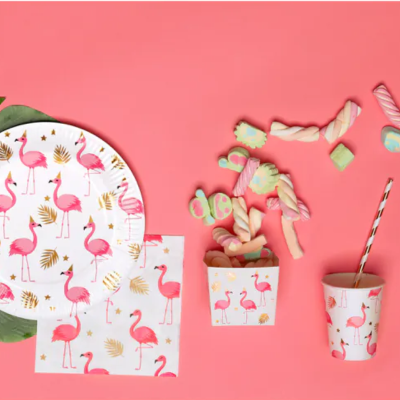 6 Gobelets Flamant rose