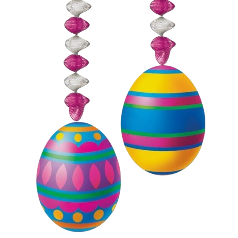 Lot de 2 suspensions décoratives œufs de Pâques en carton