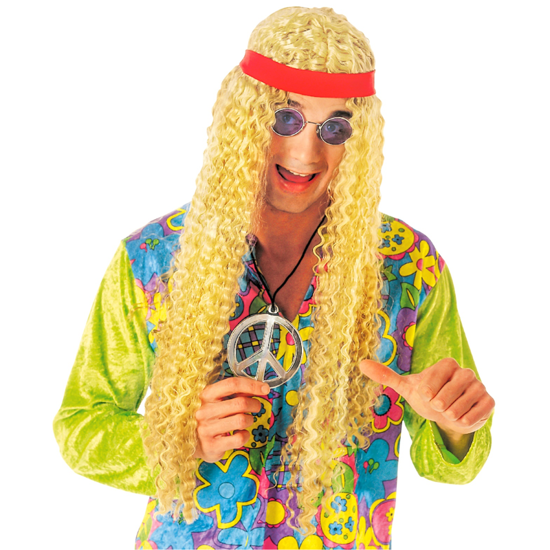 HIPPIE-PERÜCKE MIT STIRNBAND, im Beutel