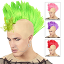 Perruque crête punk - 4 couleurs assorties