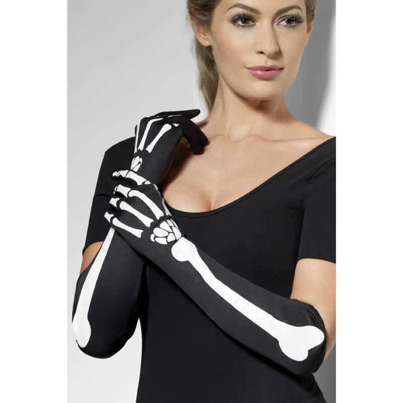 [SMI28416] Long Skeleton Gloves