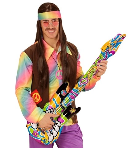 [WID04816] Aufblasbare Hippie-Gitarre, bunt, 105 cm