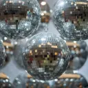 6 boules disco argent