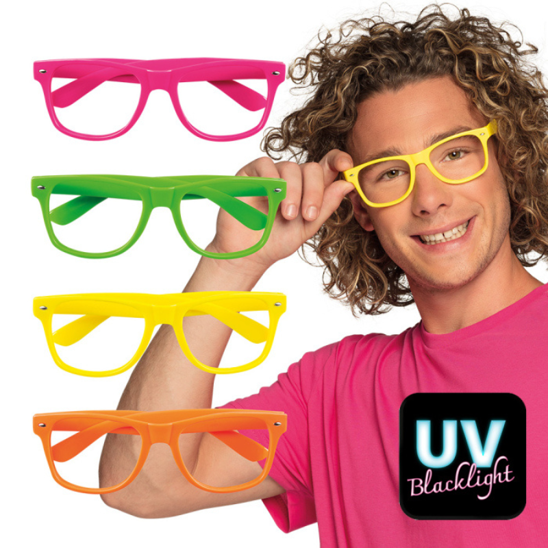 [BOL02640] Glasses Party UV - 4 colours assorted.