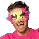 Lunettes Rave avec fourrure arc-en-ciel