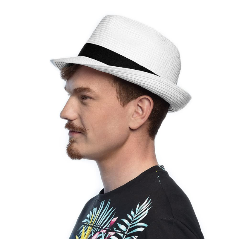 Chapeau Panama blanc et bandeau noir