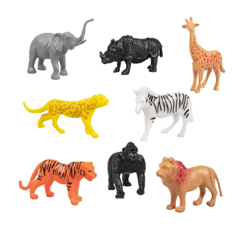 Set de 8 petits animaux savane