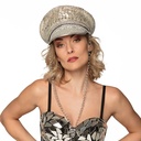 Casquette à sequins argent avec chaîne