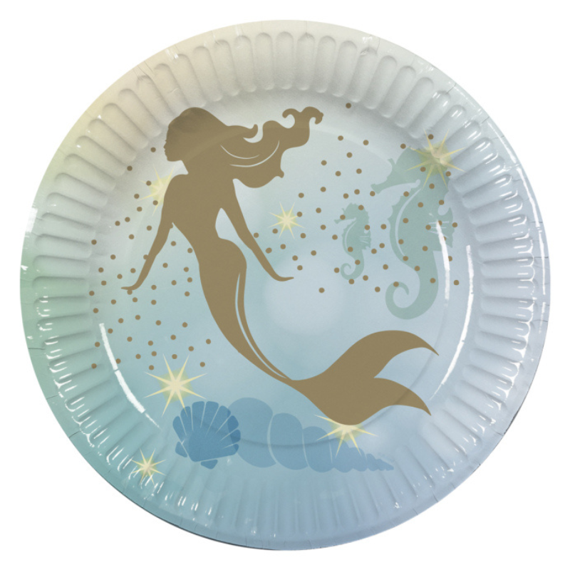 Lot de 10 assiettes Sirène - 23cm 