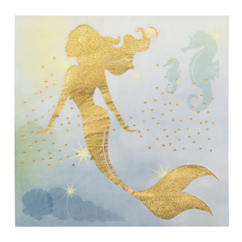 20 Serviettes en papier Sirène