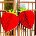 Décoration nid d'abeille fraise 21 x 29 cm