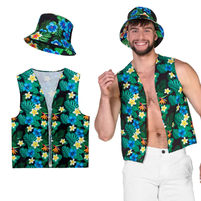 Set Hawai (chapeau Bob/ gilet) taille M/L