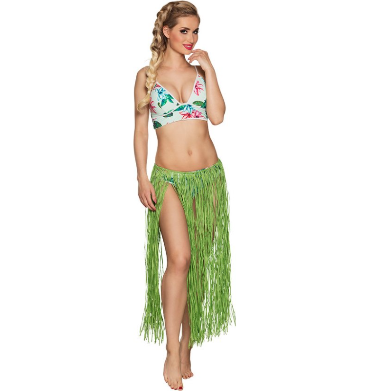 [BOL52240] Jupe Hawaienne en raffia vert 80 cm