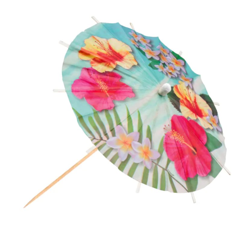 6 Parapluies à cocktail Paradise (18 cm)