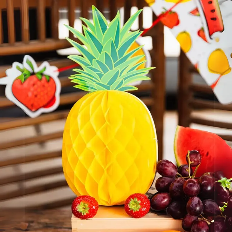 Décoration nid d'abeille Ananas 30 x 14 cm