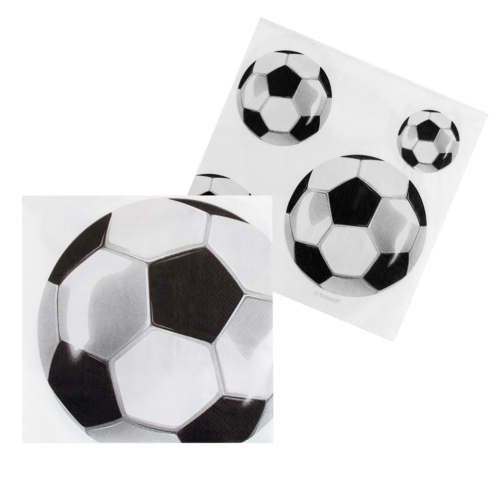 Serviettes Football 33x33 cm, paquet de 20