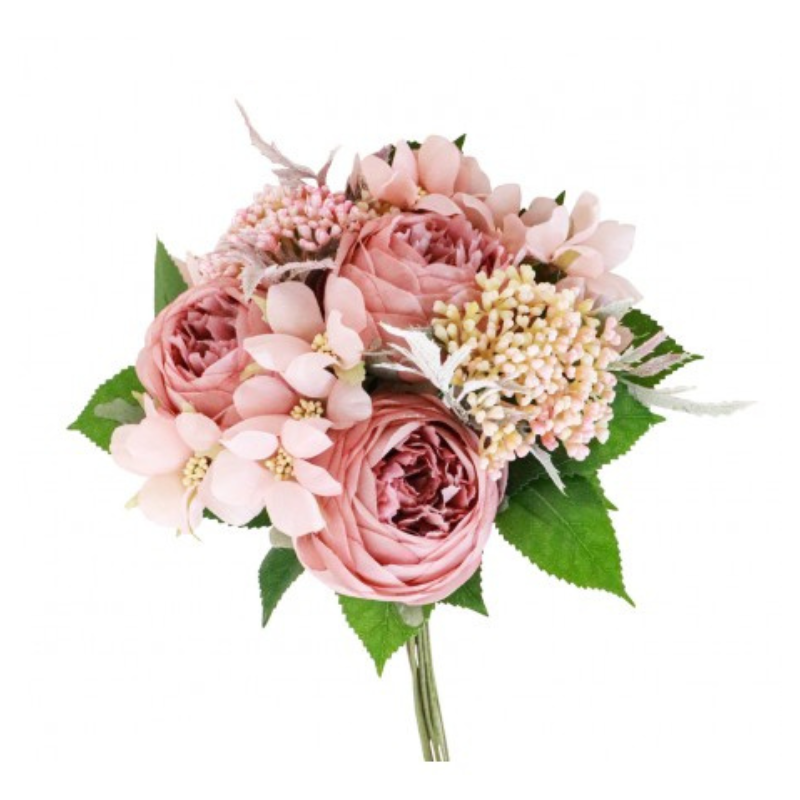 [CHA10888] Bouquet de fleurs vieux rose 