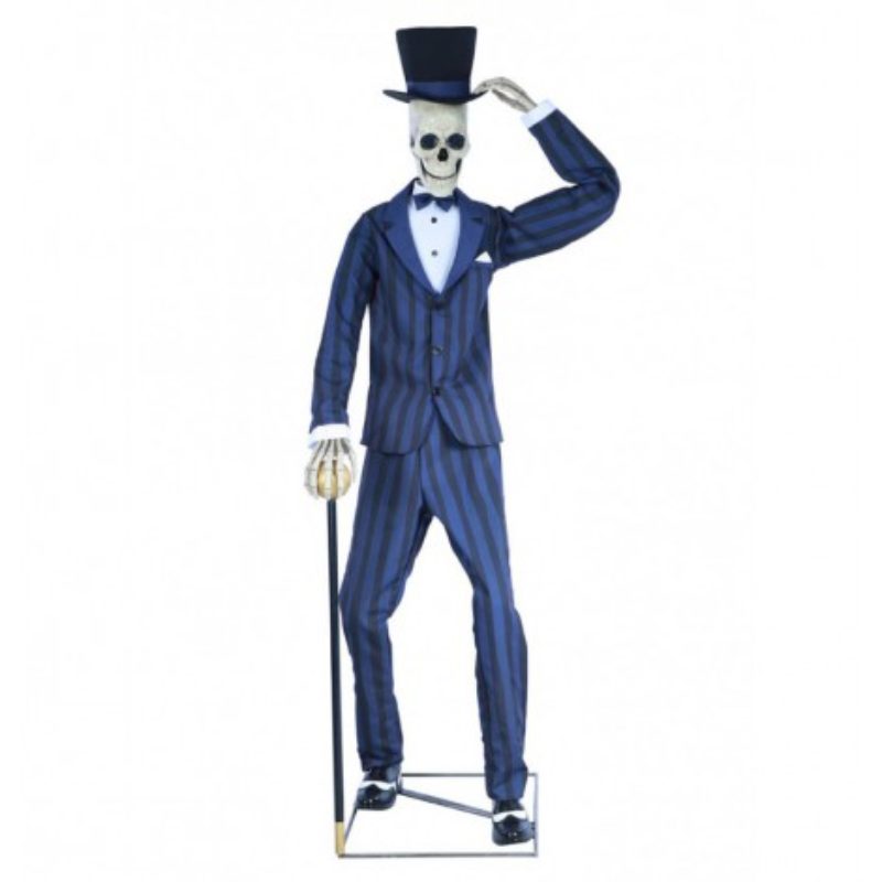 [CHA12276] Animierte Figur Skelett im Anzug 203 cm