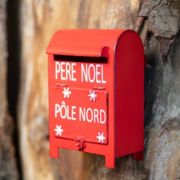Boîte aux lettres Metal Père Noël avec fente et ouverture