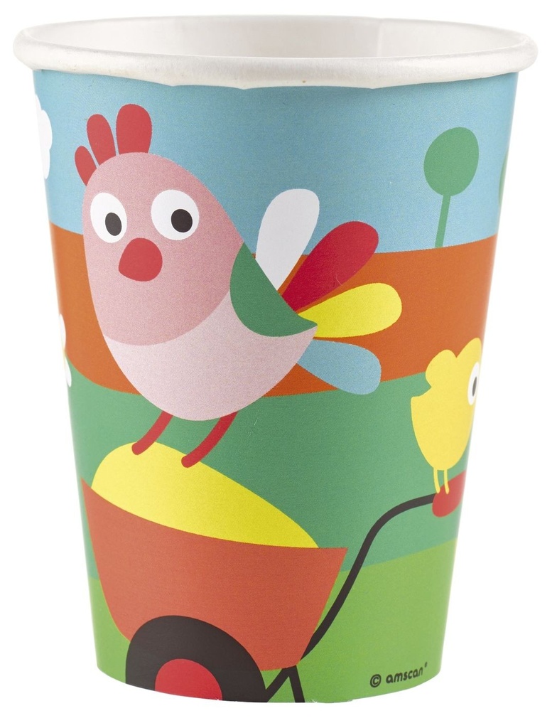 8 Gobelets 'Farm Fun'