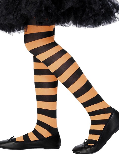[SMI22079] Strumpfhose Schwarz/Orange für Kinder
