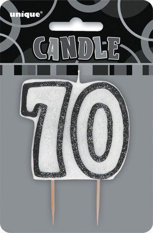 [COT34428] BOUGIE 70 NOIR ET ARGENT