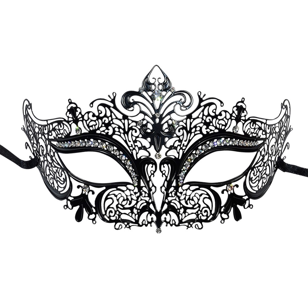 [FUN61844] Metal Venetian Eye Mask - Deluxe Lace