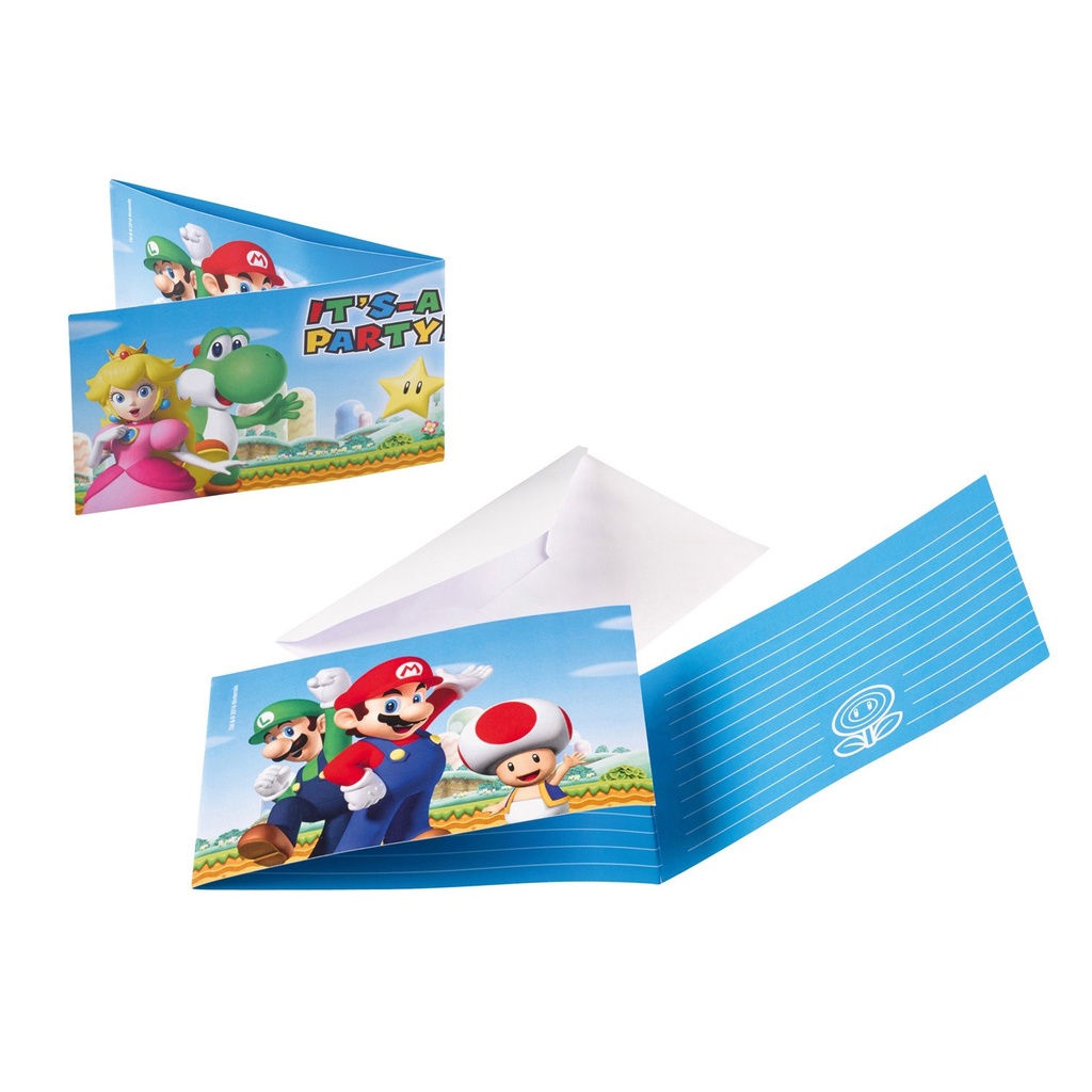 [AMS9901543] 8 Invitations Super Mario