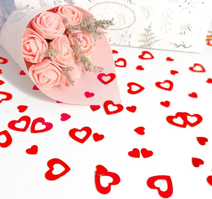Confettis cœurs rouges