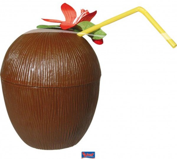 [FOL07479] Gobelet Hawaien Noix de Coco avec fleur