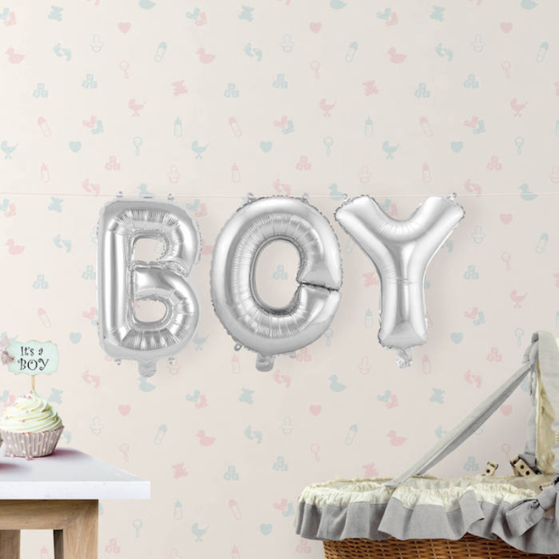 [FOL29288] Ballon Aluminium BOY Argent - 36 cm