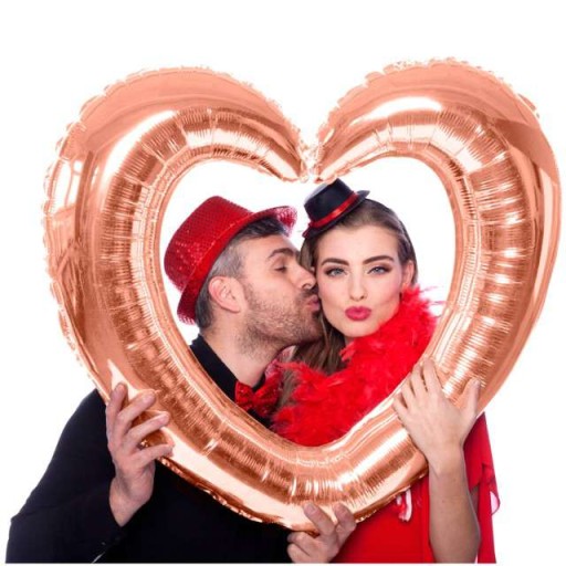 Ballon en forme de coeur rose gold - Photobooth