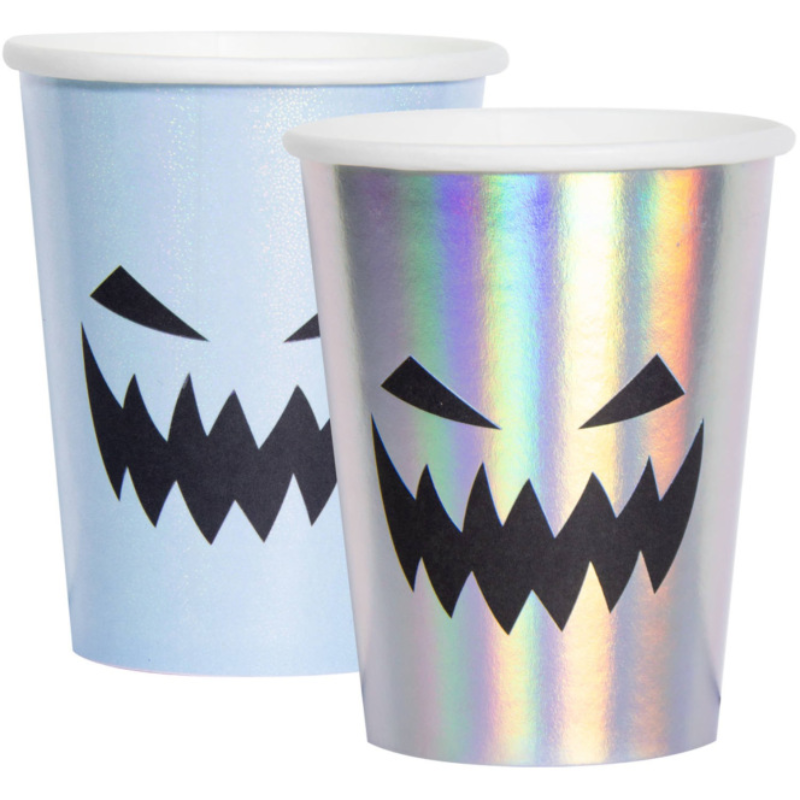 [FOL65231] 6 Pastell-Kürbis-Becher, 250 ml - Halloween