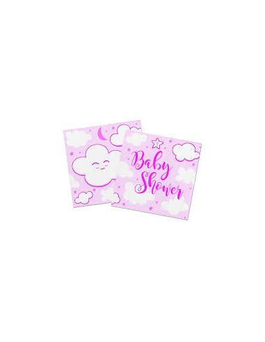 Serviettes Babyshower Roses Fille 25x25 cm *20