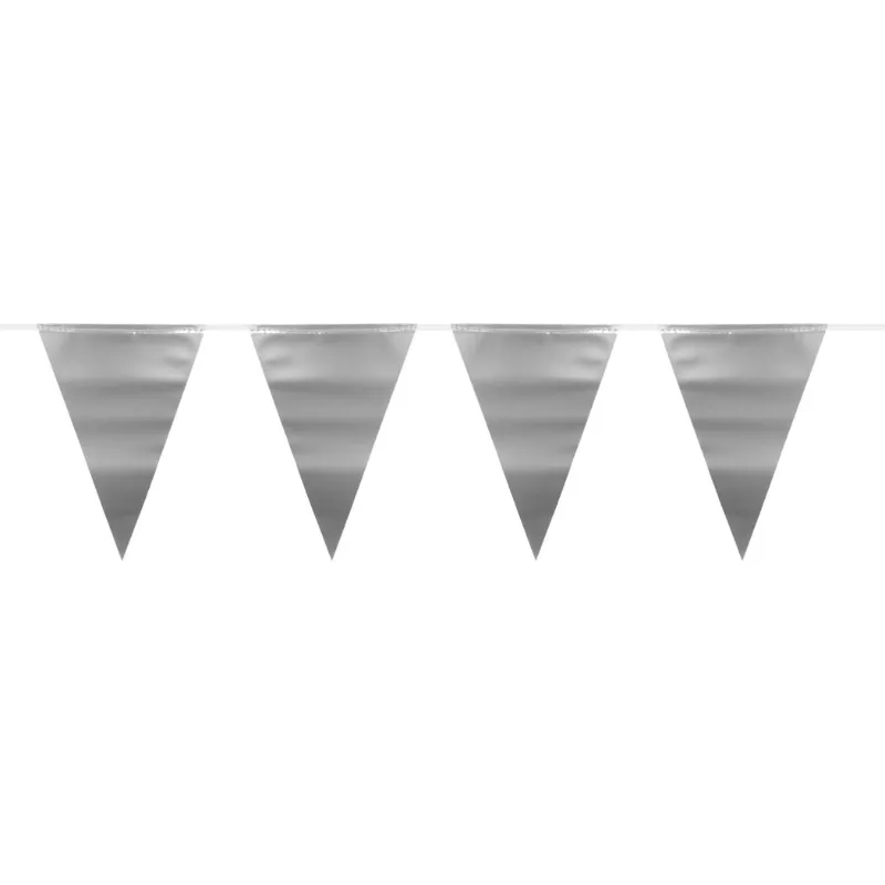 [FOL65874] Guirlande fanions argent mate - 6m
