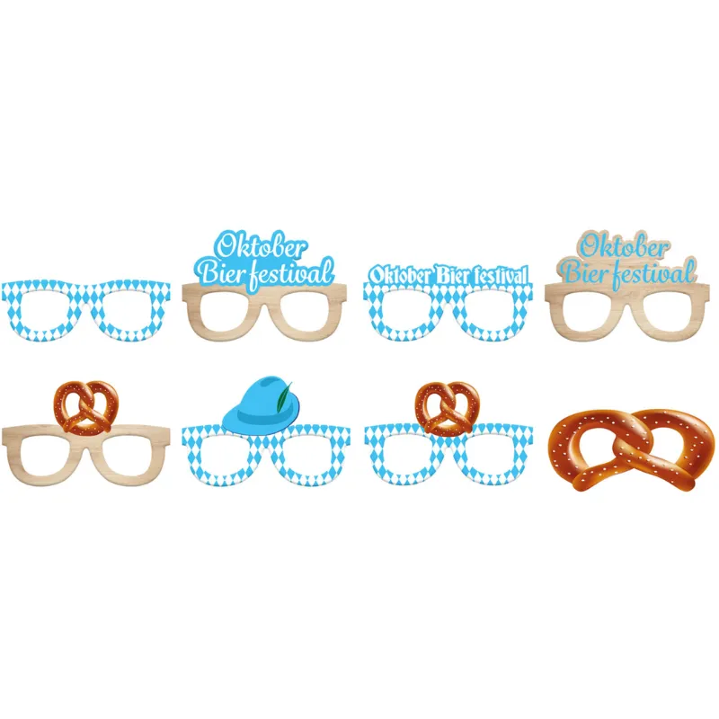 8 Lunettes en papier - fête de la bière d'octobre