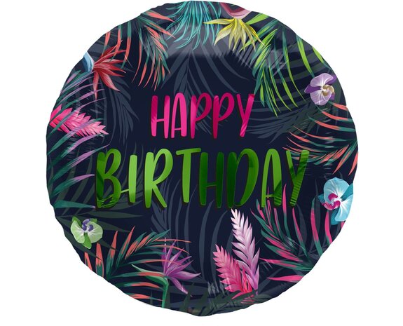Ballon "Happy Birthday" tropical